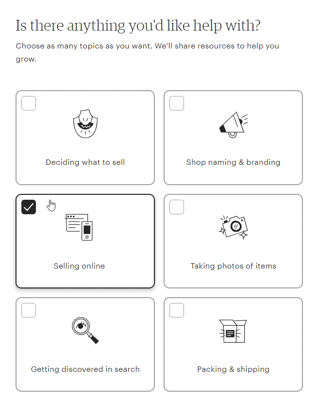 etsy anket ekrani