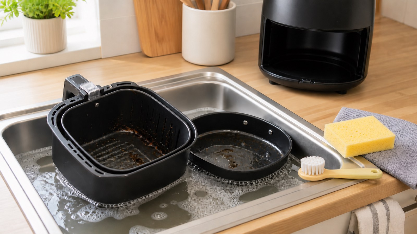 Airfryer Sepetindeki Yanmış Yağ Nasıl Temizlenir?